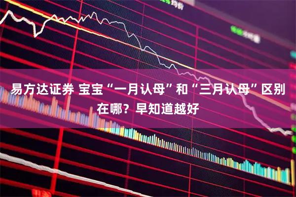 易方达证券 宝宝“一月认母”和“三月认母”区别在哪？早知道越好